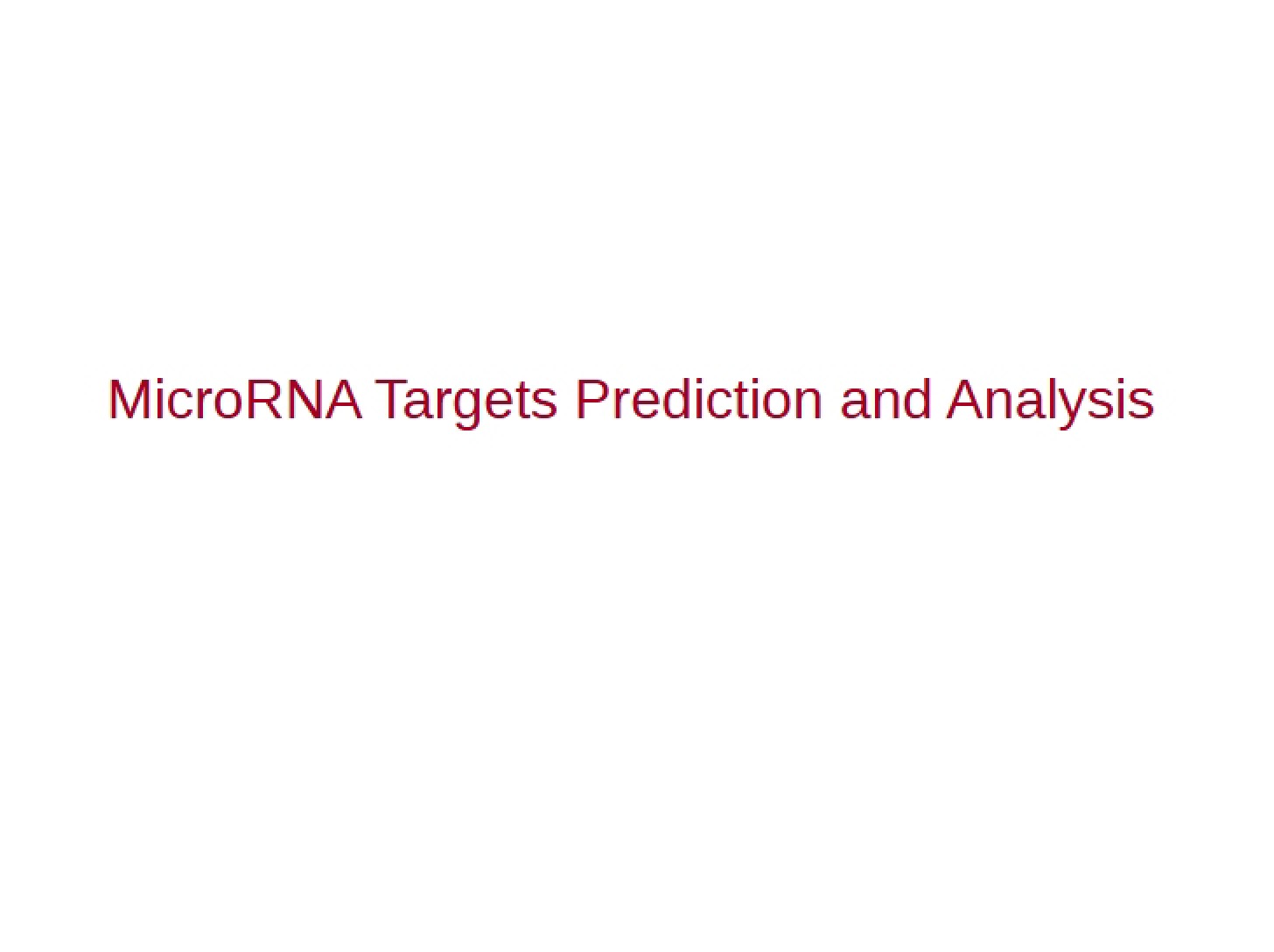 Analysis and Prediction of MicroRNA Targets