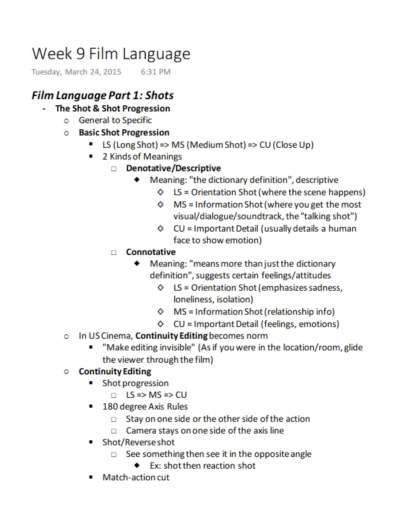 Language of Film