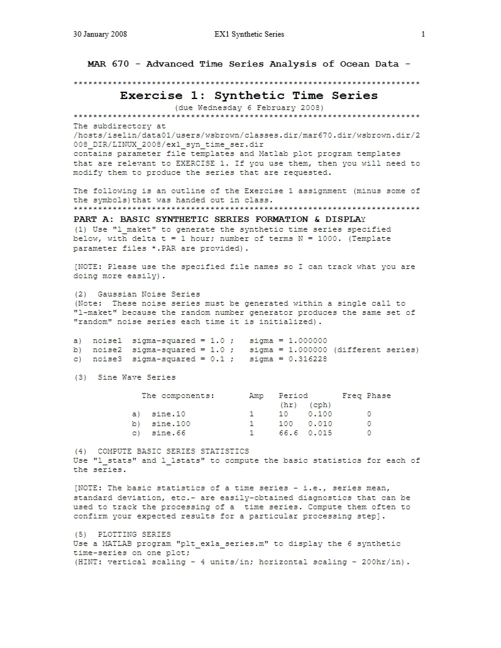 Time Series Synthesis
