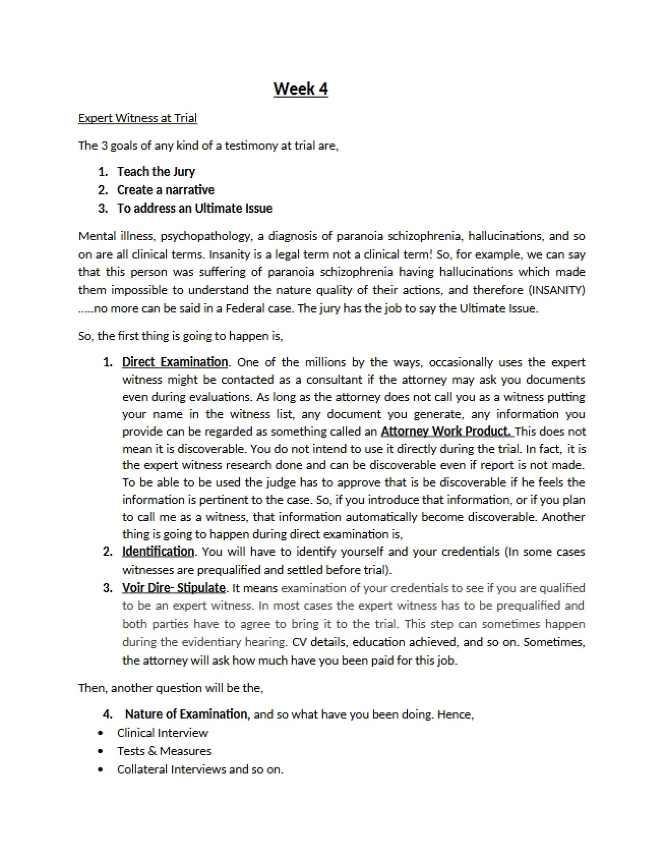 Trial Expert Witnesses