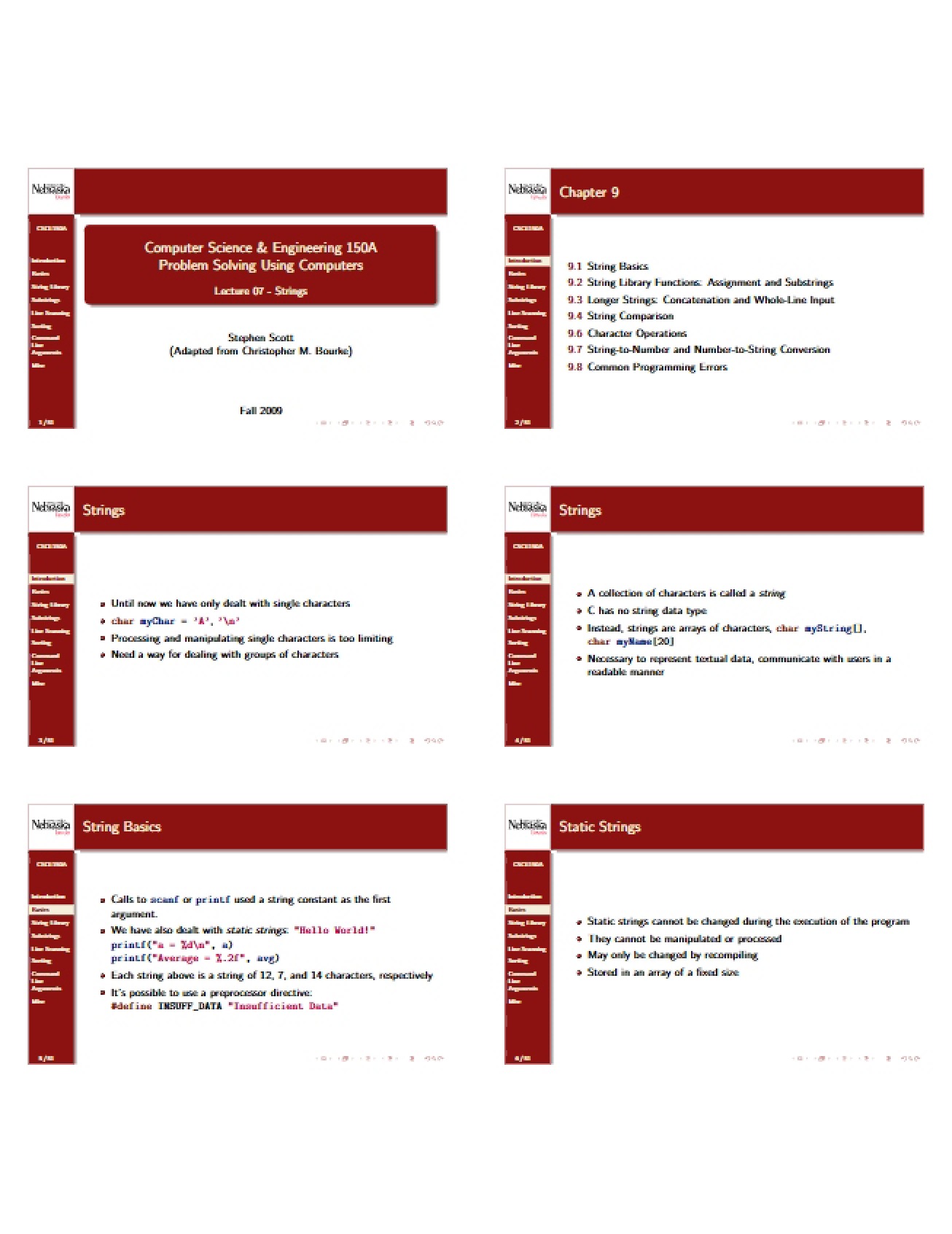 Lecture 7 Strings