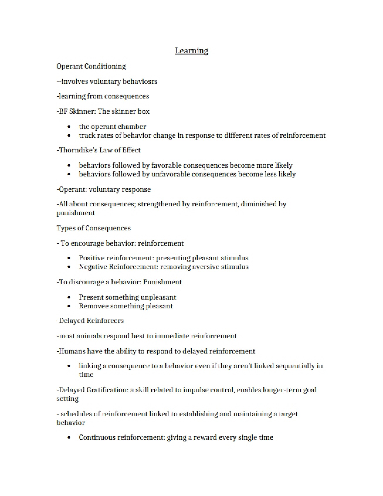 Psychology of Learning