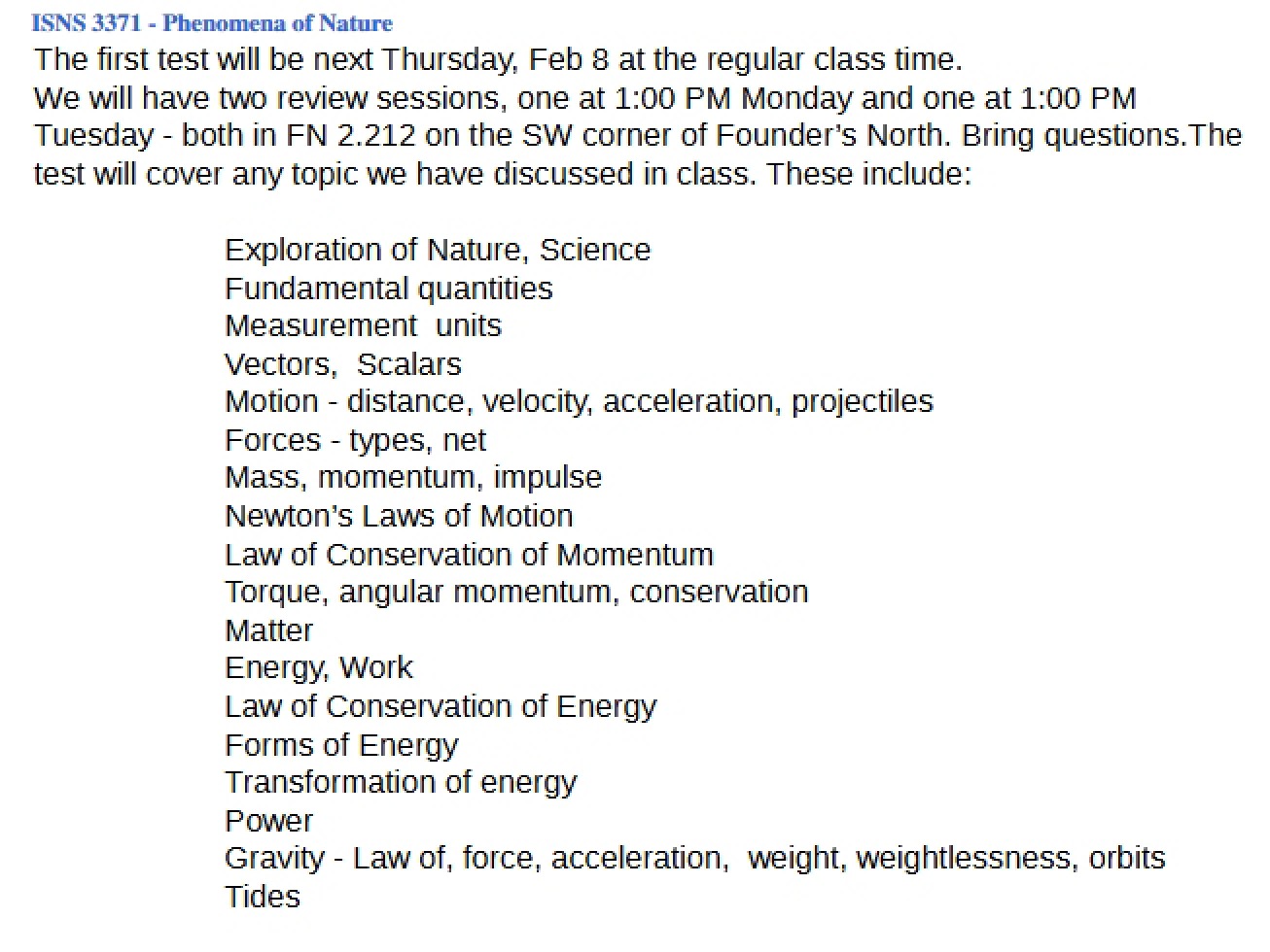 Phenomena of Nature Study Guide