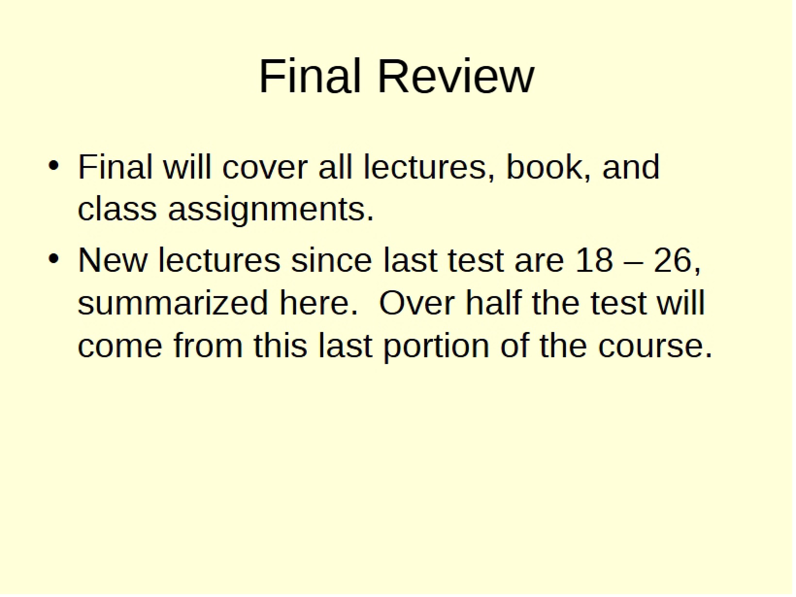 Notes for Lecture 18