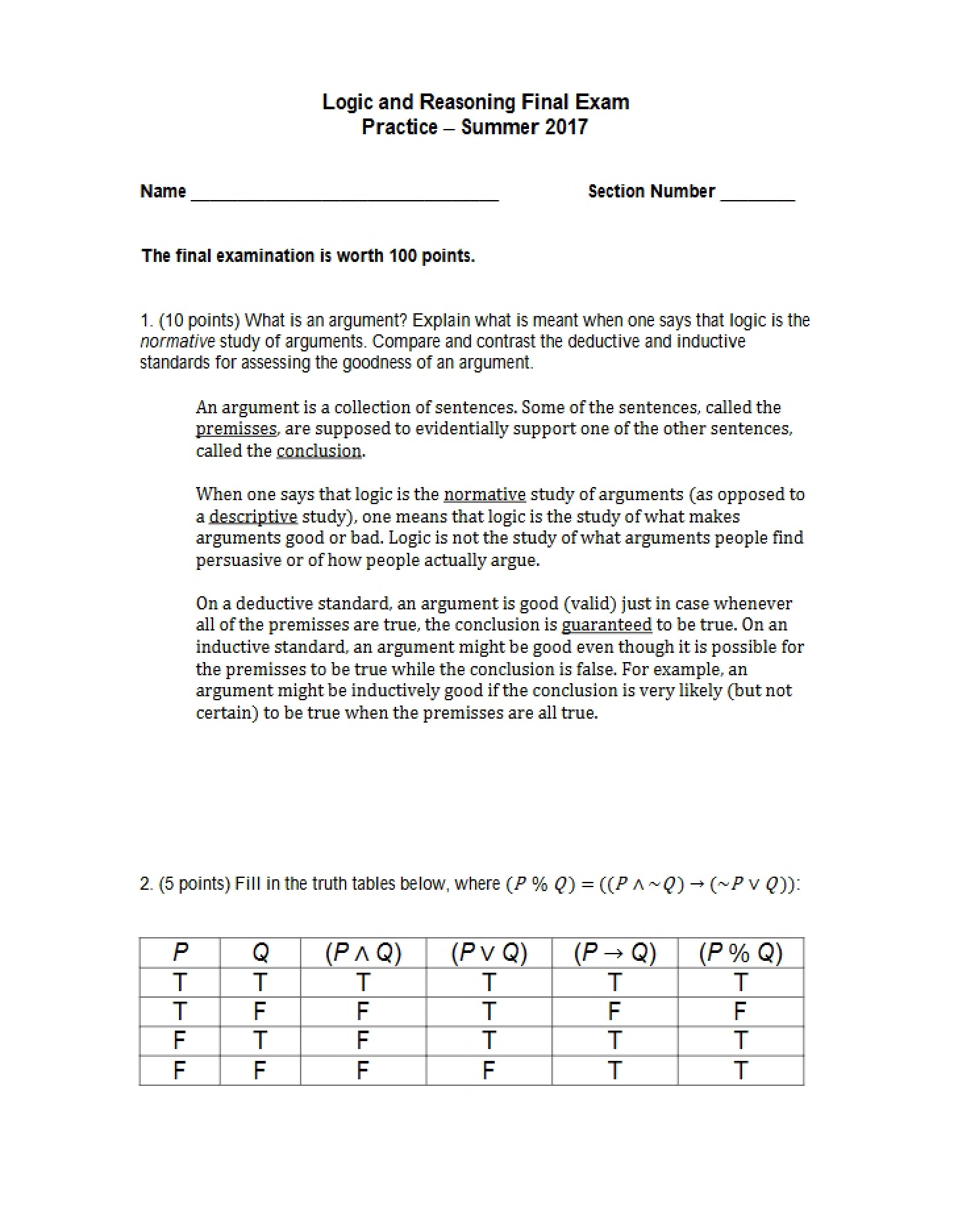 Solutions to Final Exam Practice