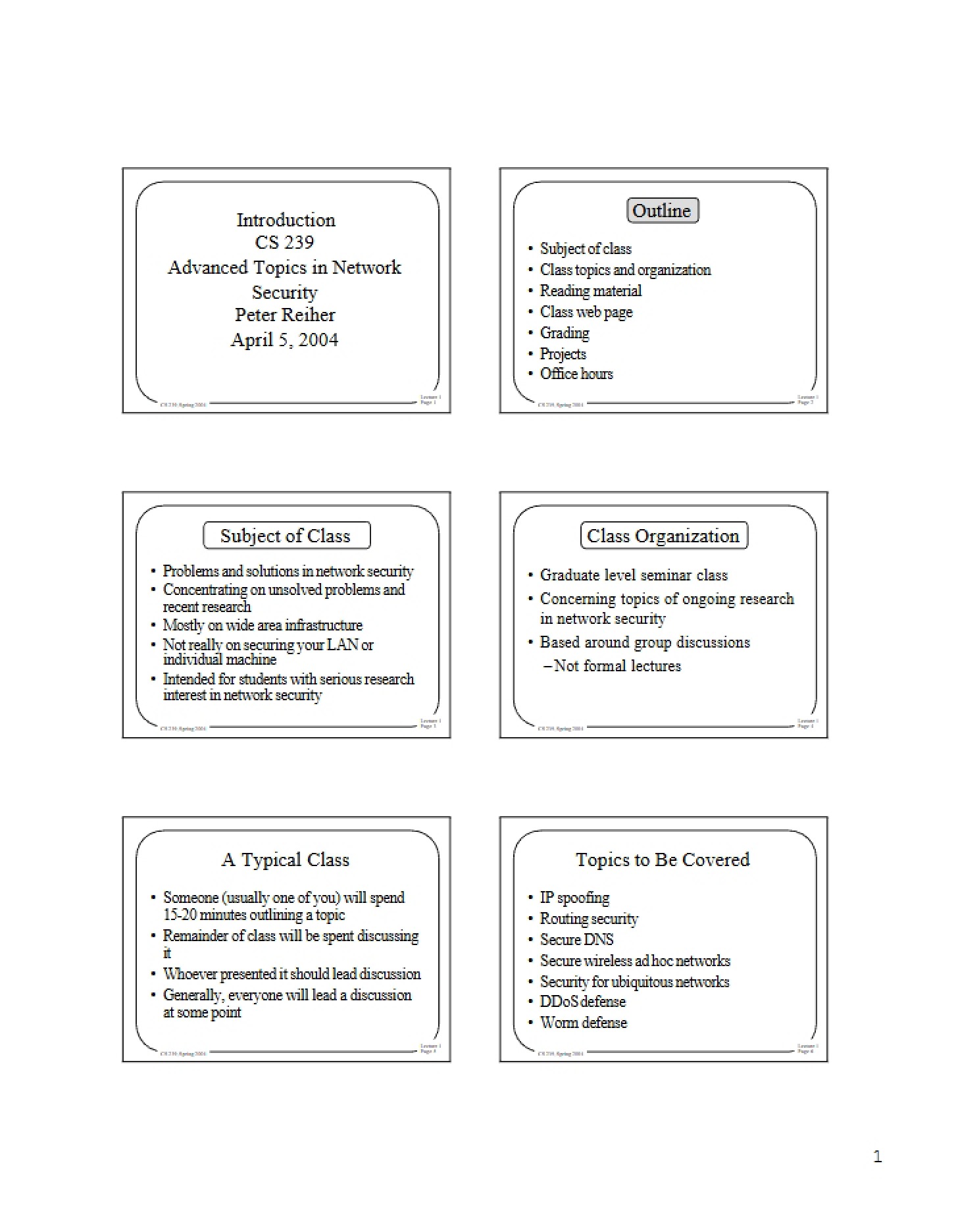 Network Security Advanced Topics