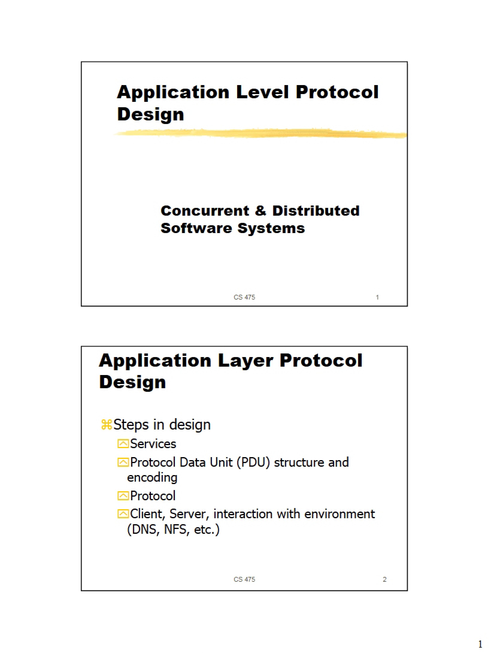 Designing Application Level Protocols