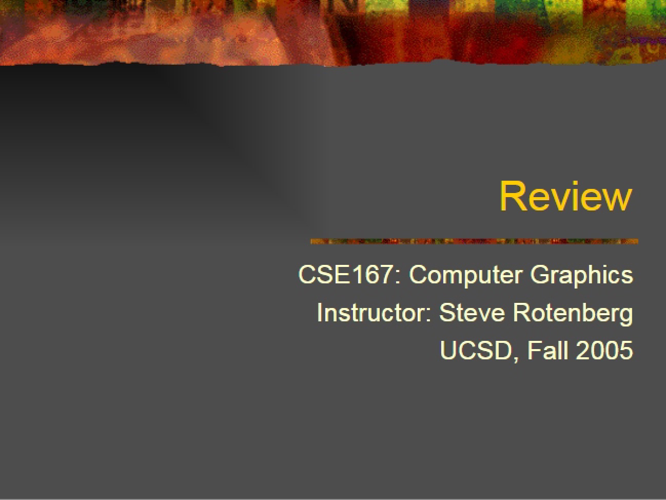 Graphics Course Material Review