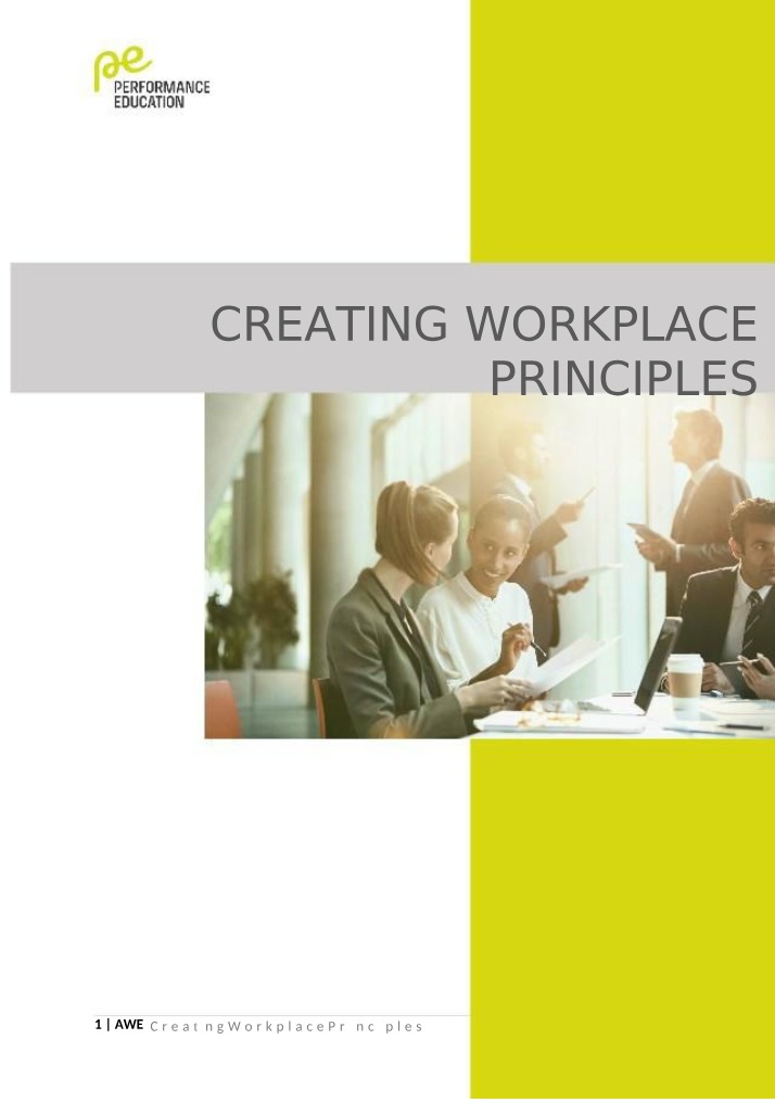 Workplace Principles Workbook (2022)