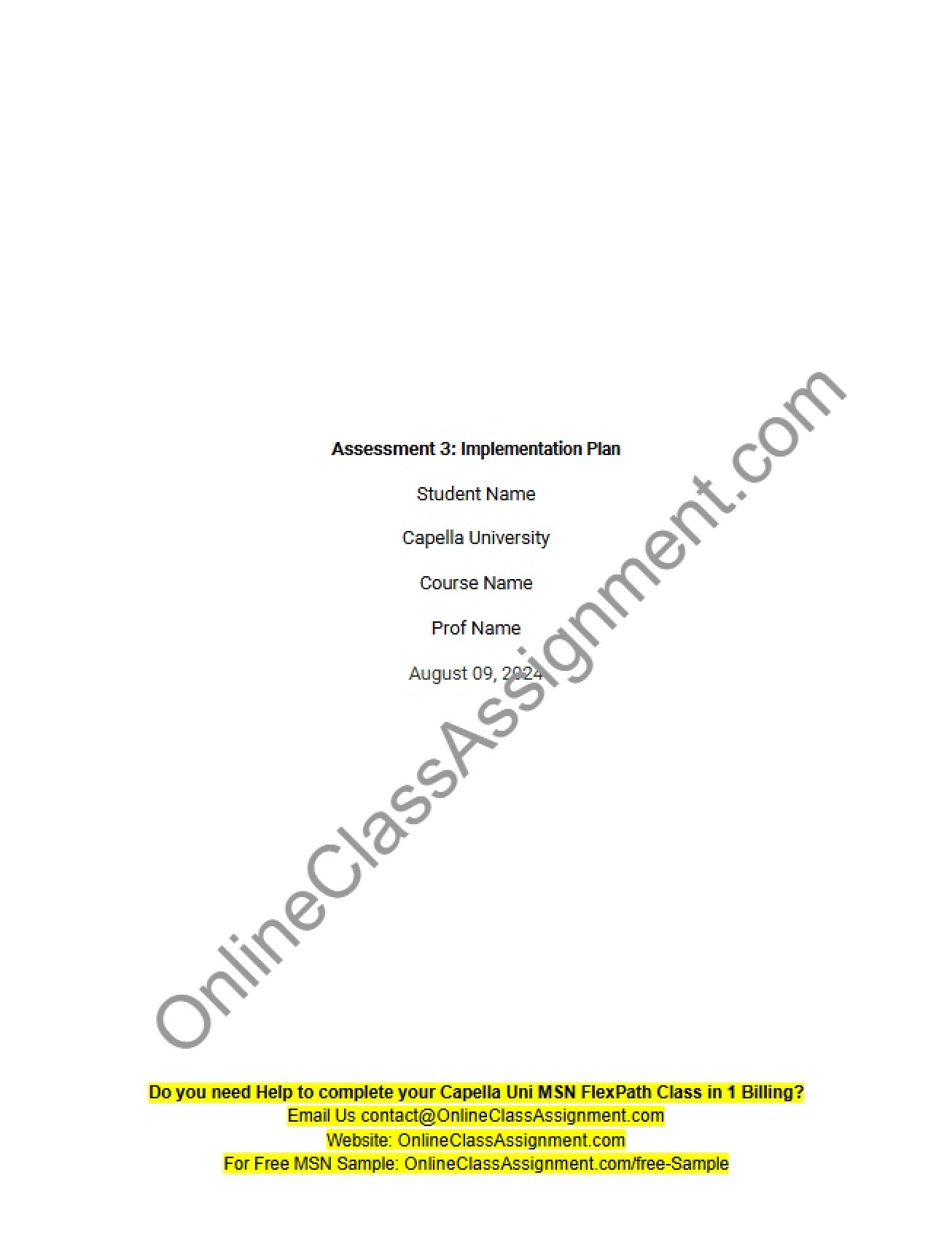 Planning the Implementation for Assessment 3