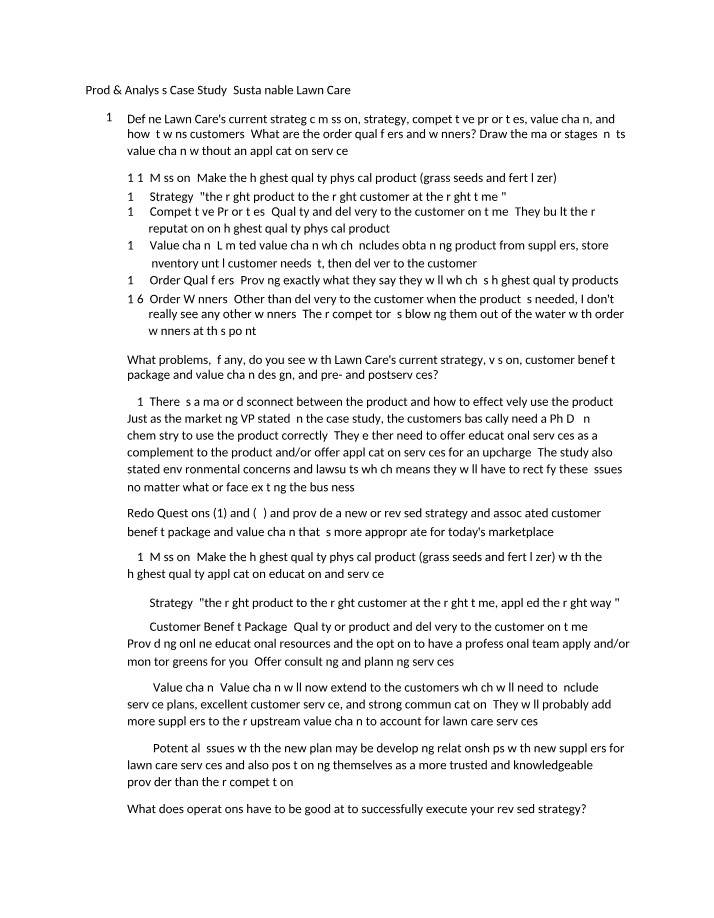 Lawn Care - Case Study 2