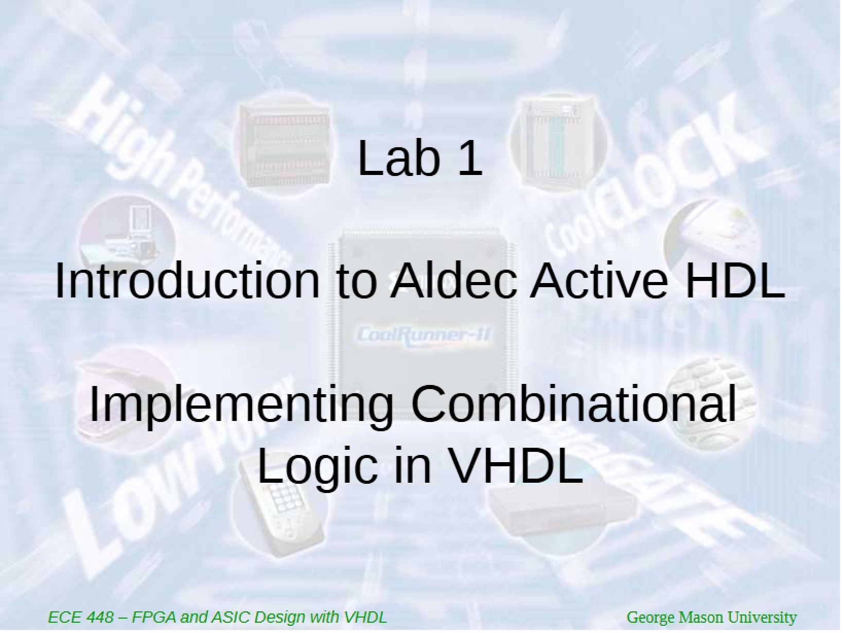 Lab One Aldec Active HDL