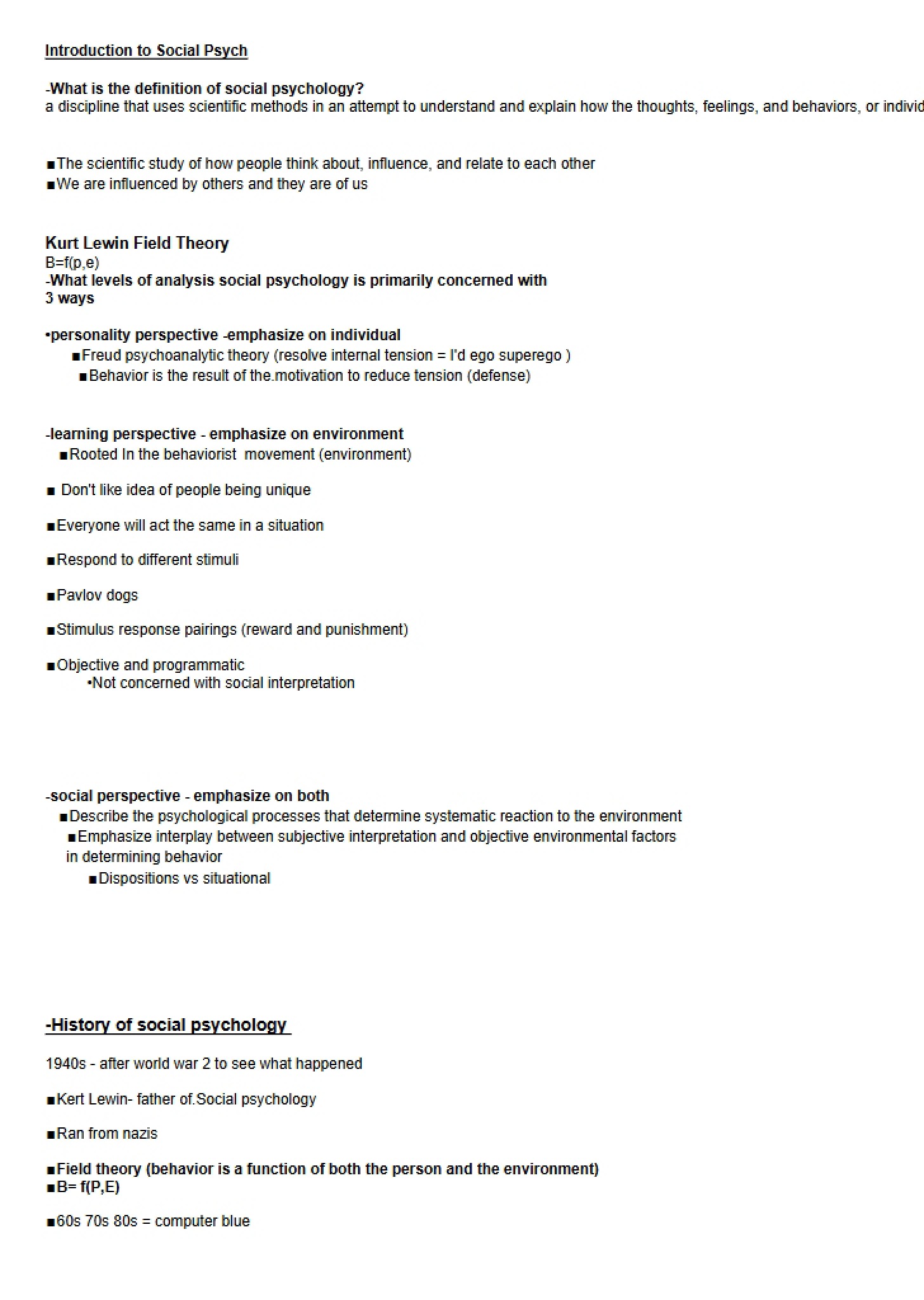 Social Psychology Introduction
