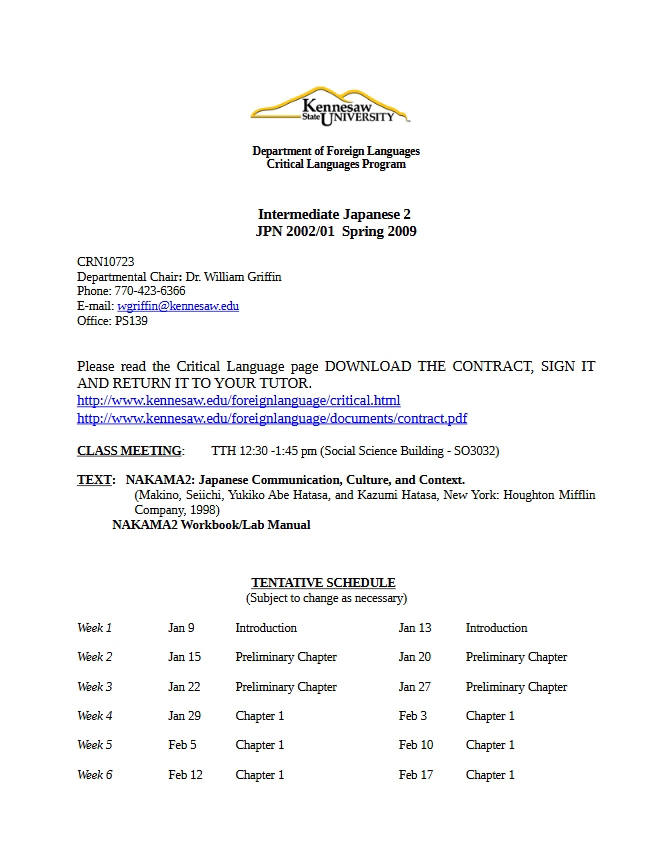 Instructional Guide for Intermediate Japanese II