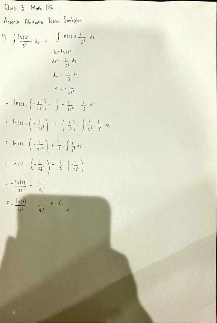Calculus II Quiz 3