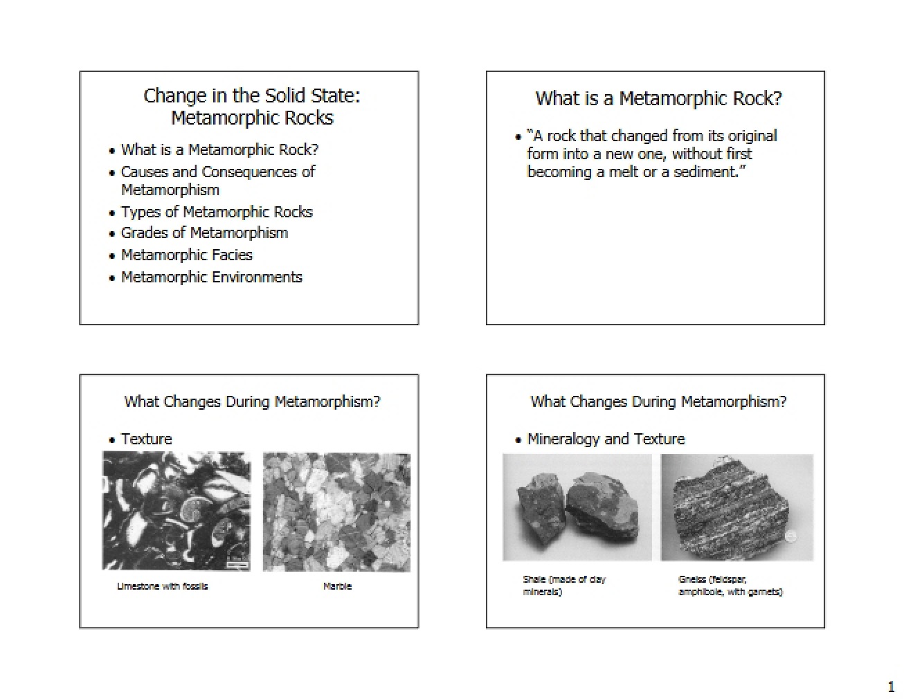 Metamorphic Rocks Solid State Transformation