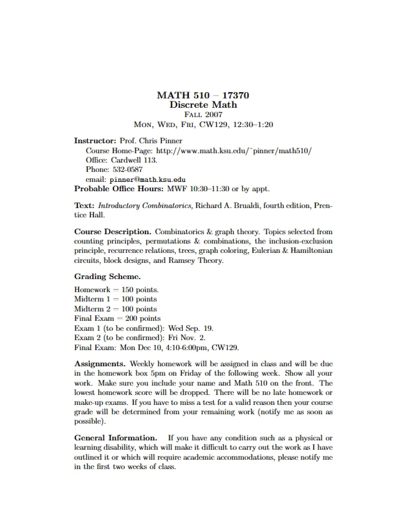 Introduction to the Field of Discrete Mathematics