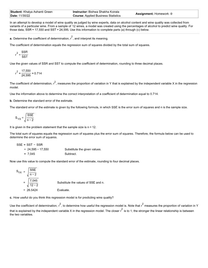 Wine Quality Prediction - Applied Regression Model Analysis