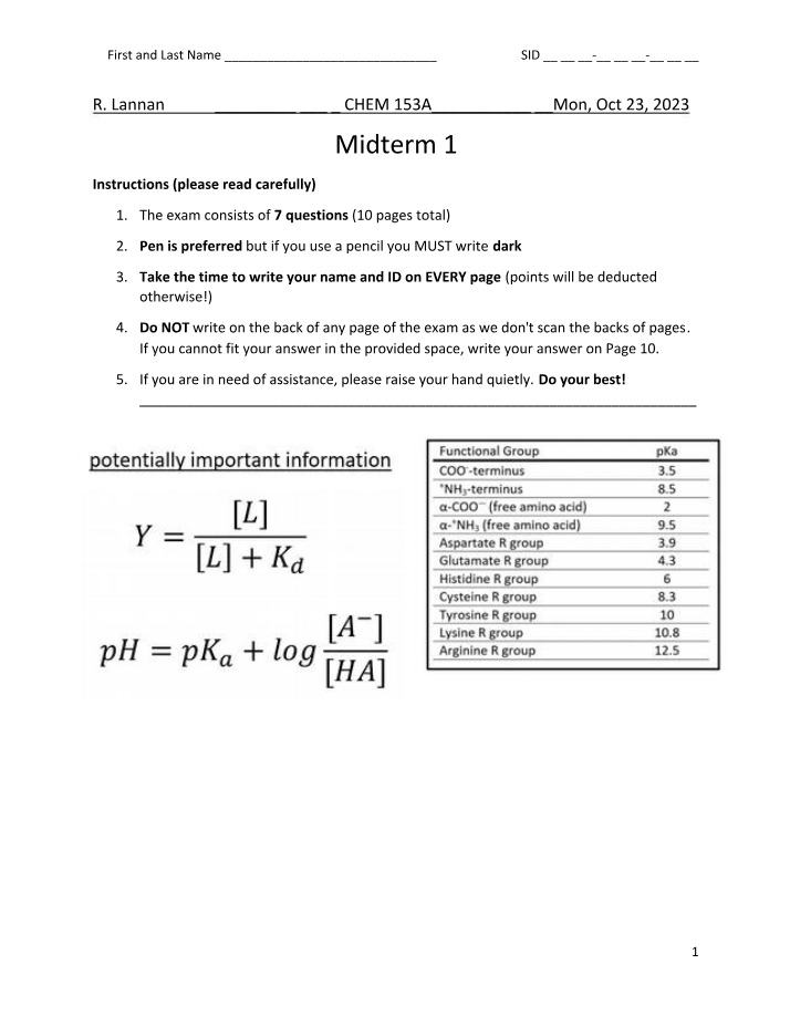 Midterm 1 Practice Exam