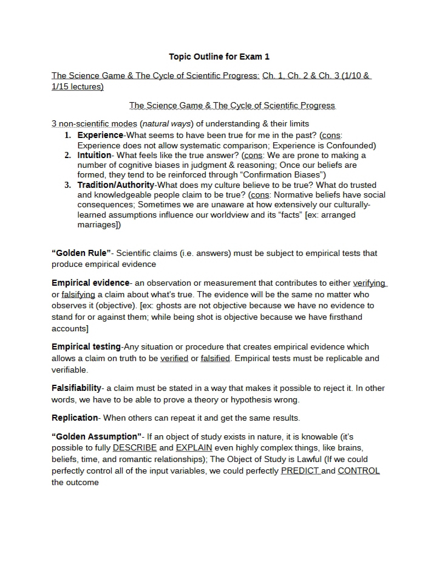 First Assessment