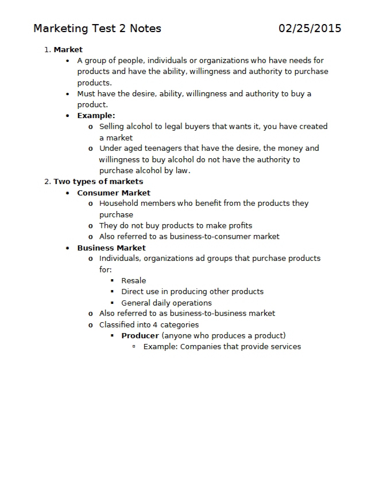 Marketing Test 2 Notes