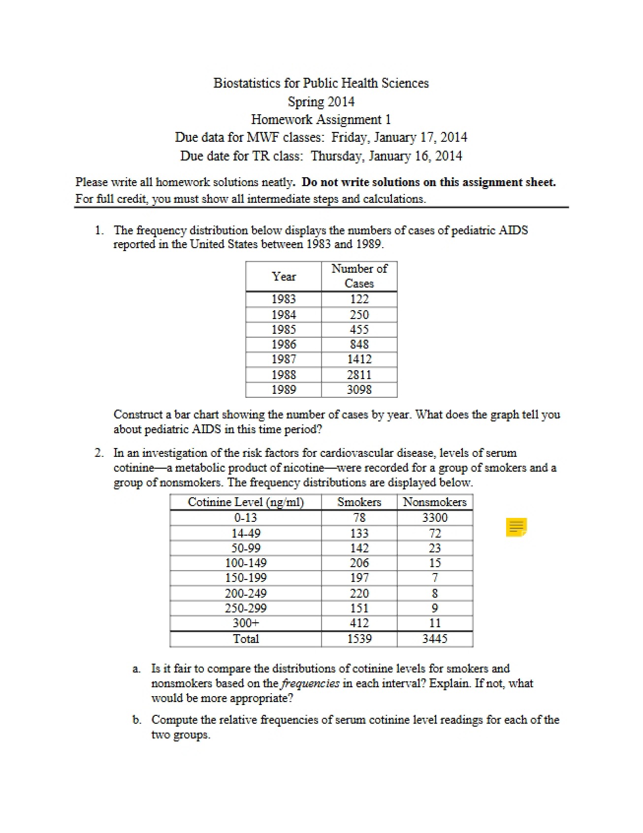 Homework 1 (Set 2)