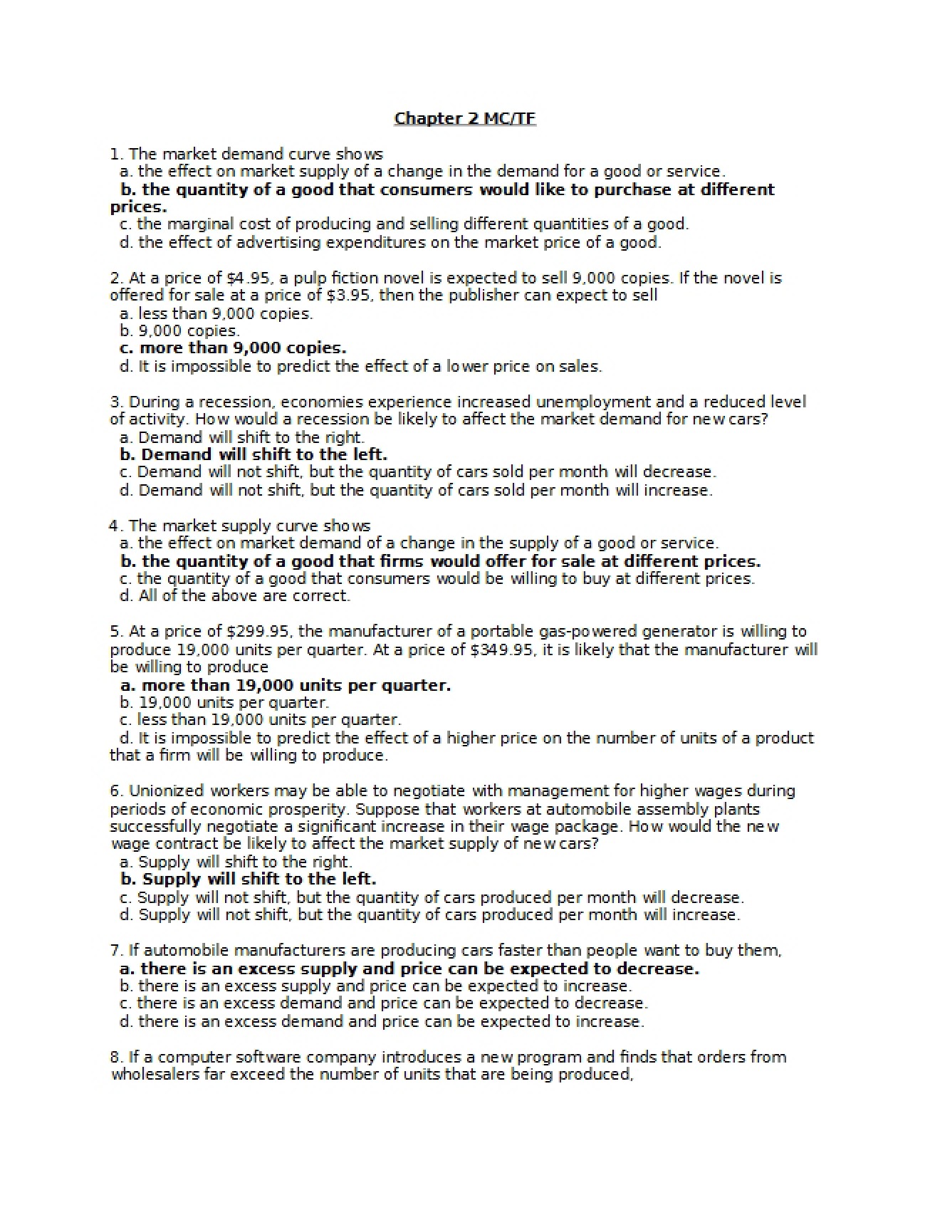 Global Economic Environment Chapter Two