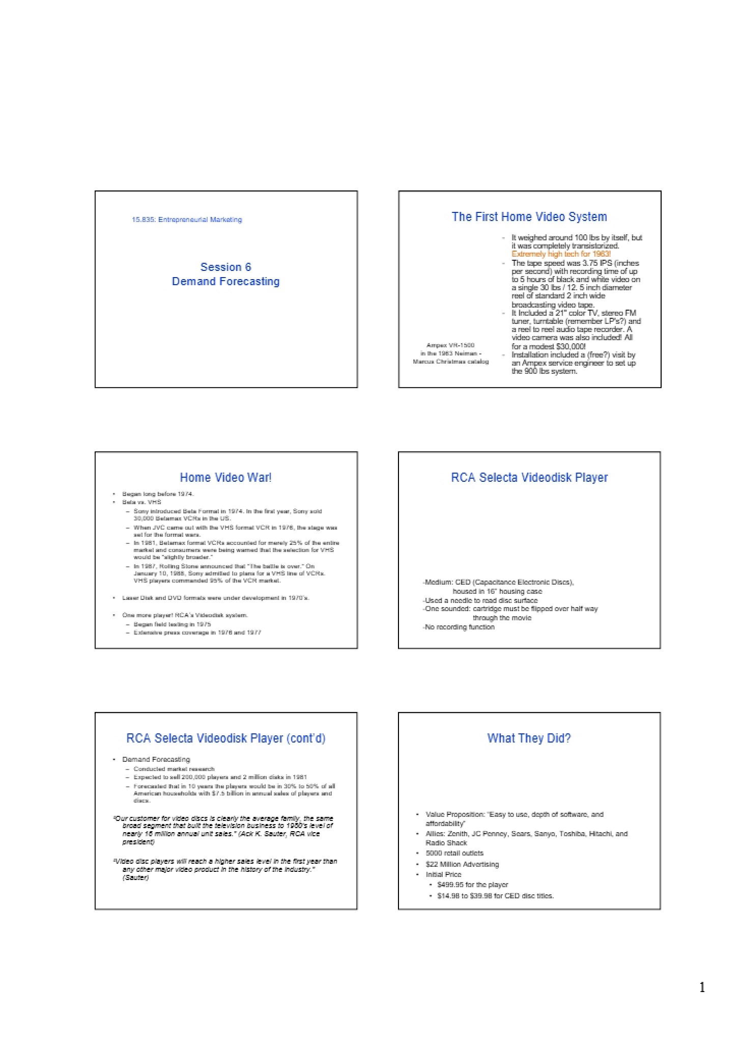 Forecasting of Demand