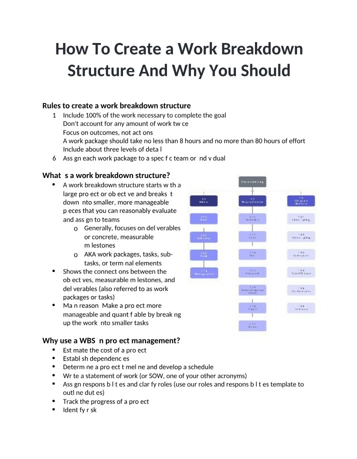 Why and How to Create a Work Breakdown Structure