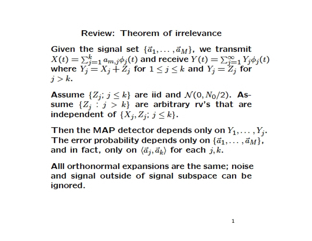 Irrelevance Theorem