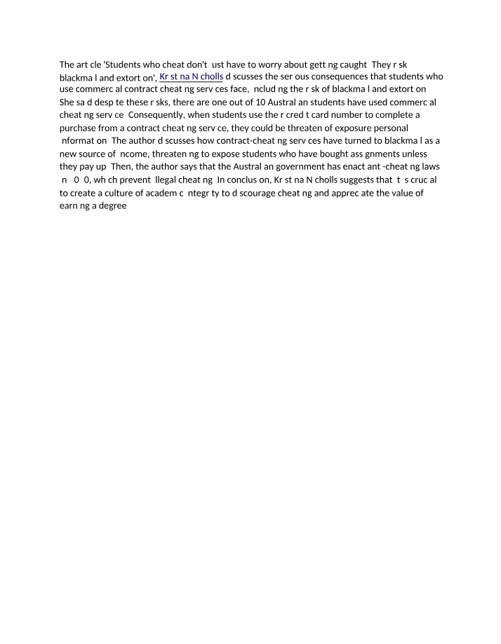 Assessment Summary