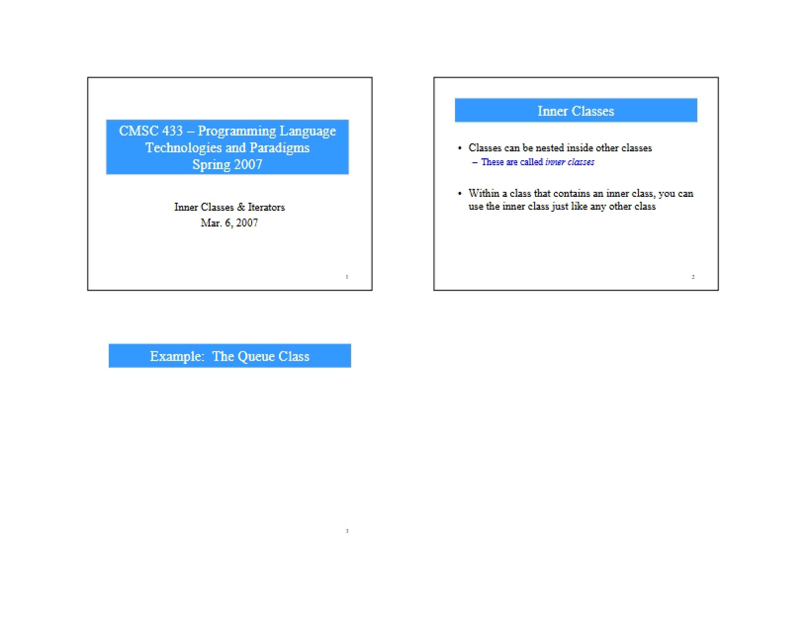 Iterators and Inner Classes