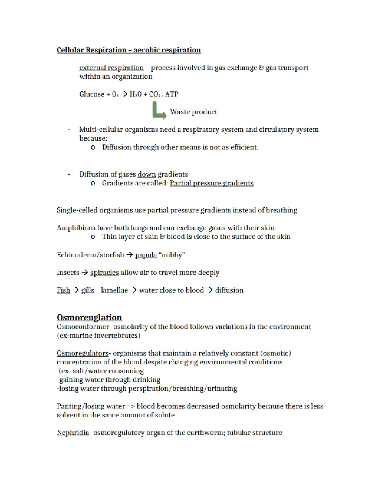 Respiration of Cells