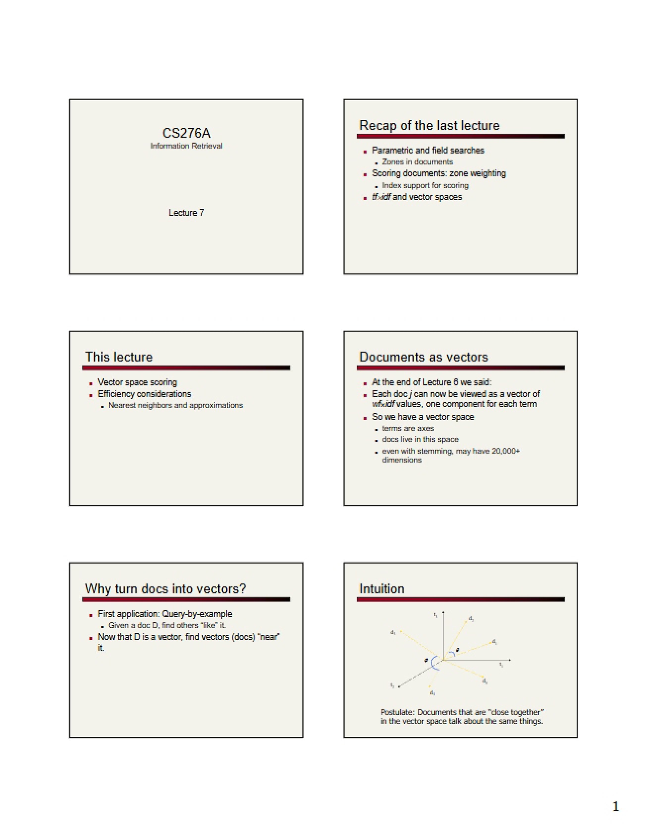 Text Retrieval and Mining Lecture Notes (Set 1)