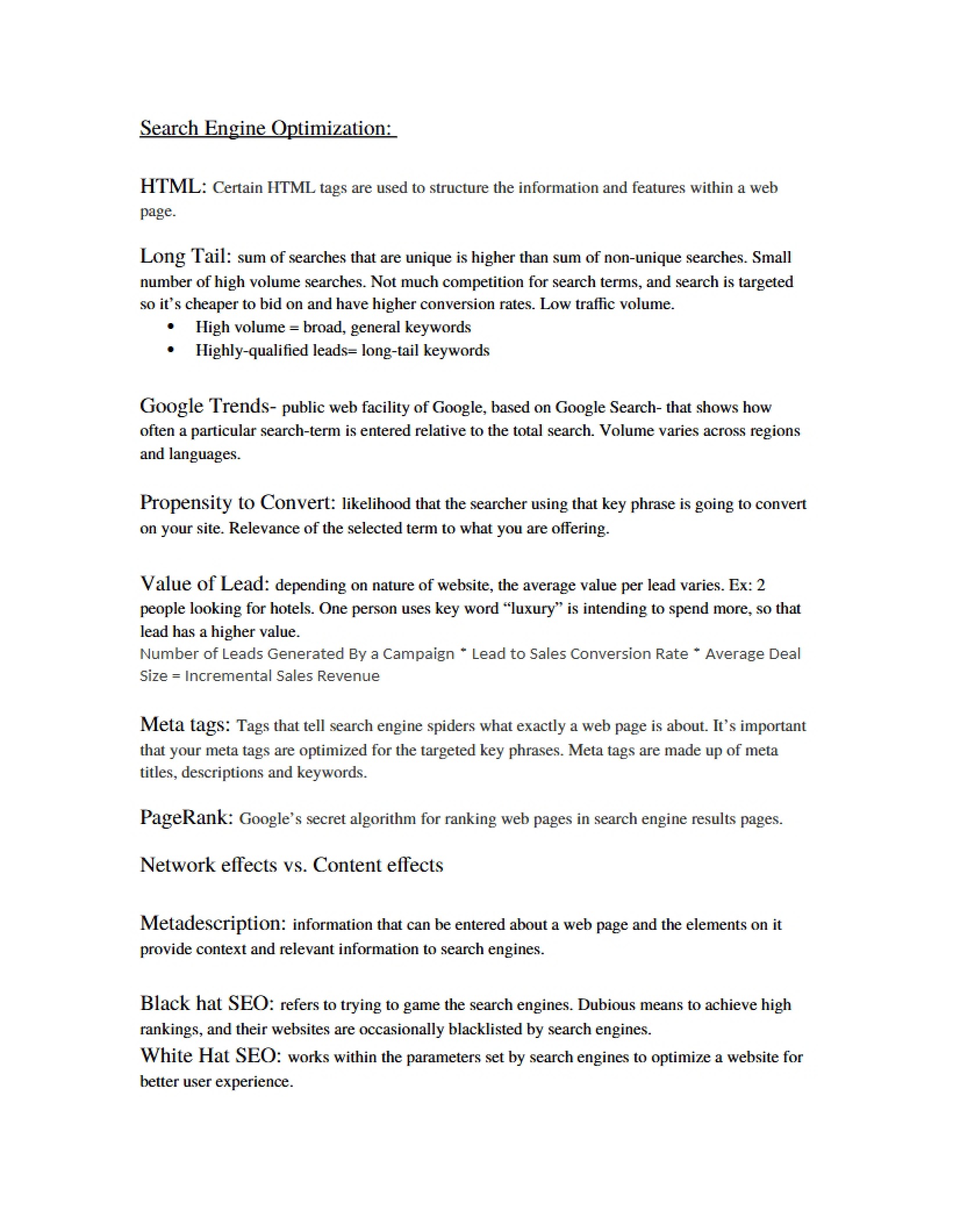Optimization for Search Engines