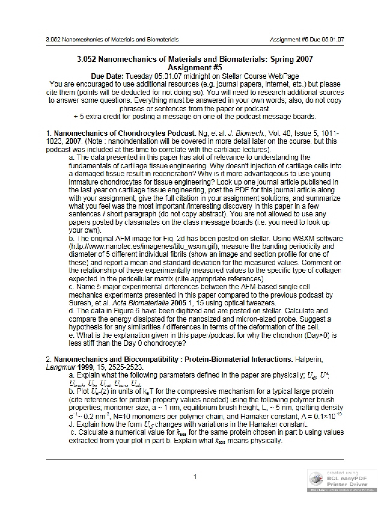 Fifth Assignment