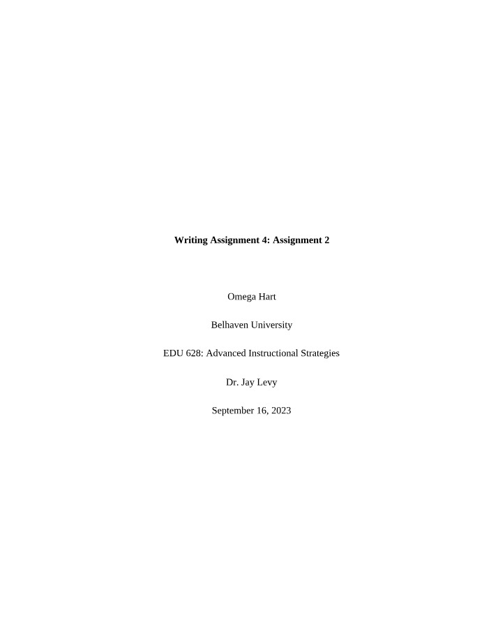 Writing Assignment 4, Part 2