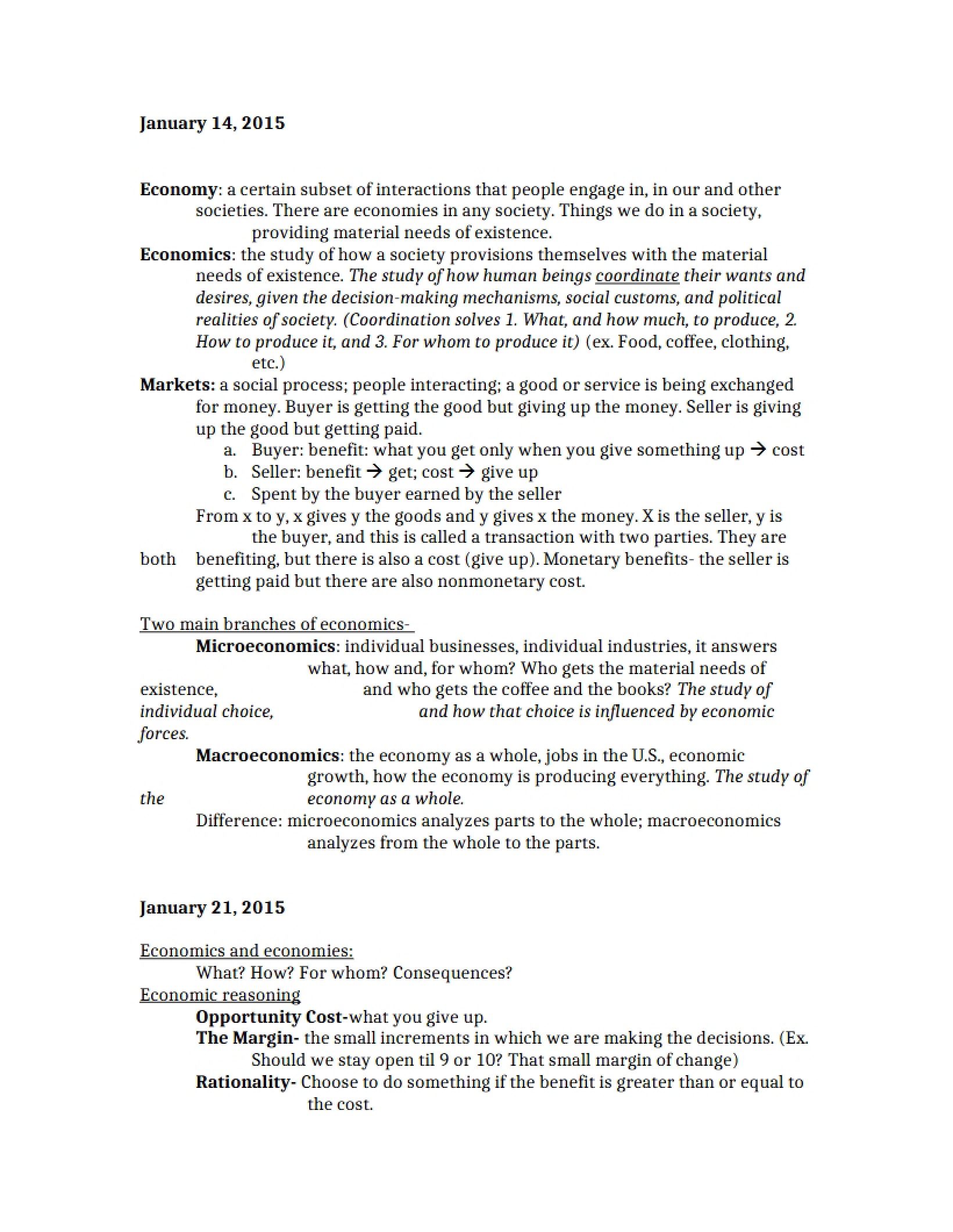 Principles of Economy