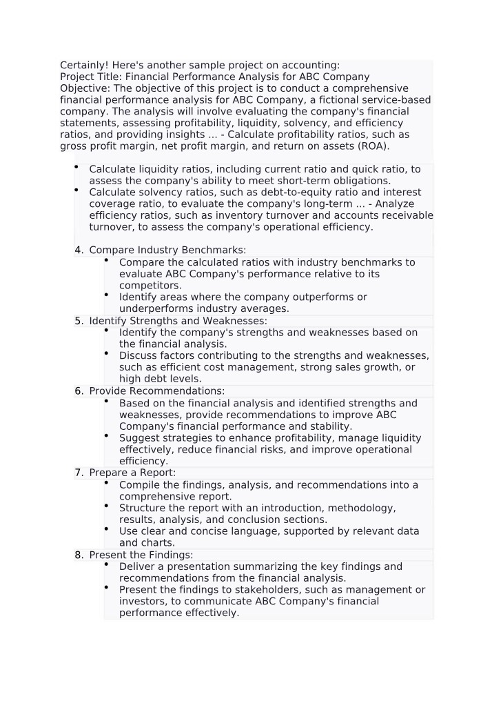 ABC Company Financial Performance Analysis Project