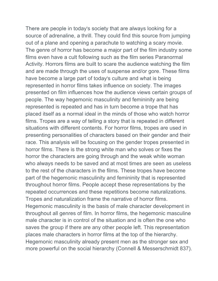 Examining Gender Tropes in Horror Films