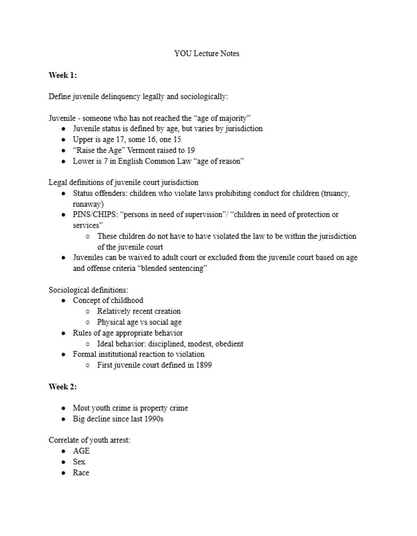 Lecture Notes on YOU