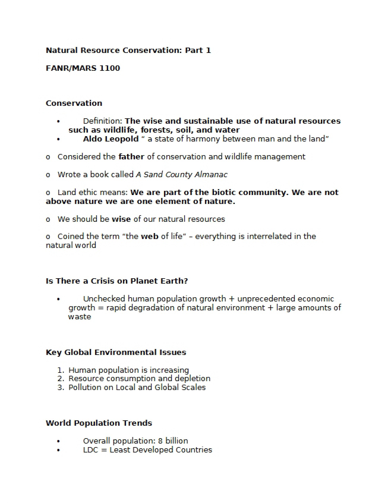 Notes for Chapter One