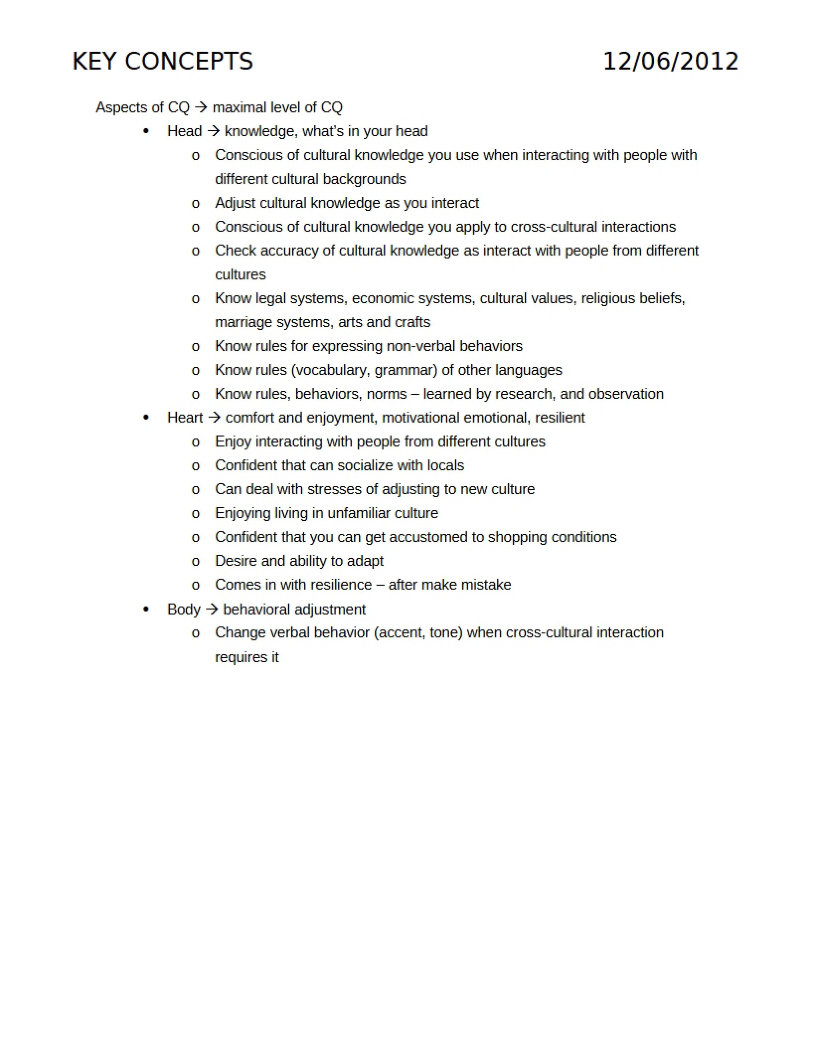 Cross-cultural Business Lecture Notes