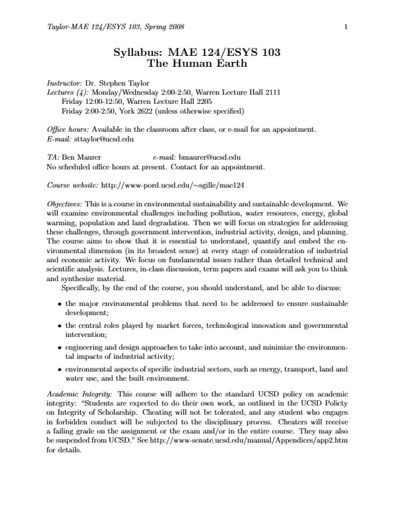 Environmental Solutions Course Guide