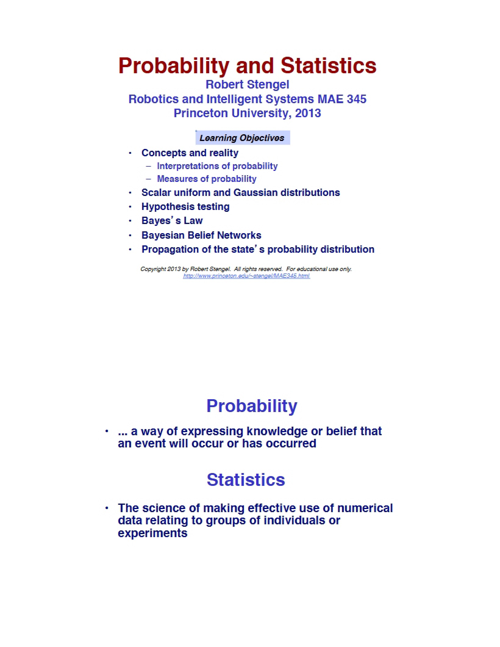 Statistics and Probability