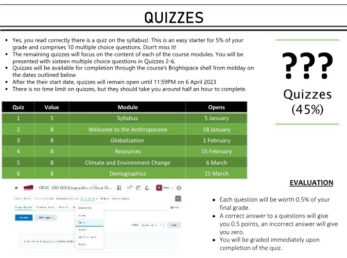 Welcome to the Anthropocene - L1 Quizzes