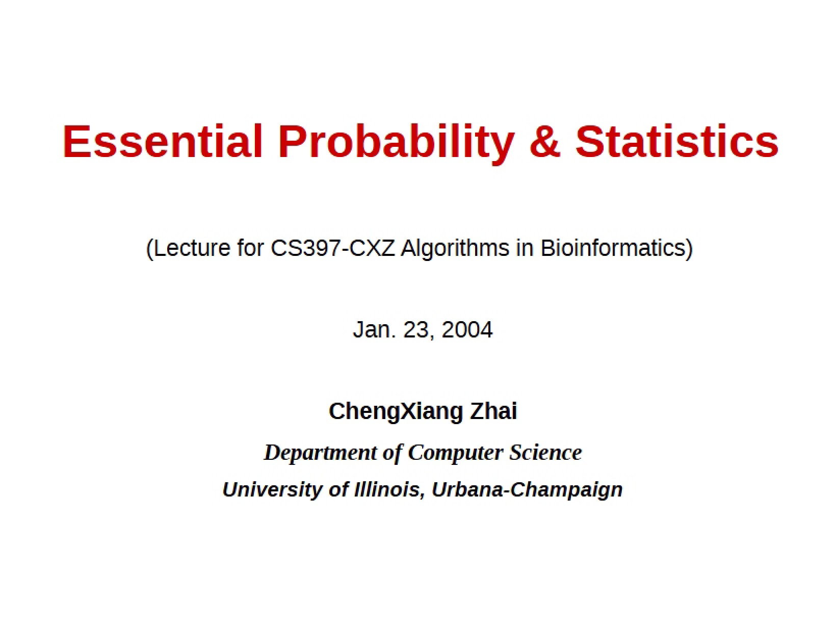 Statistics and Probability Essentials