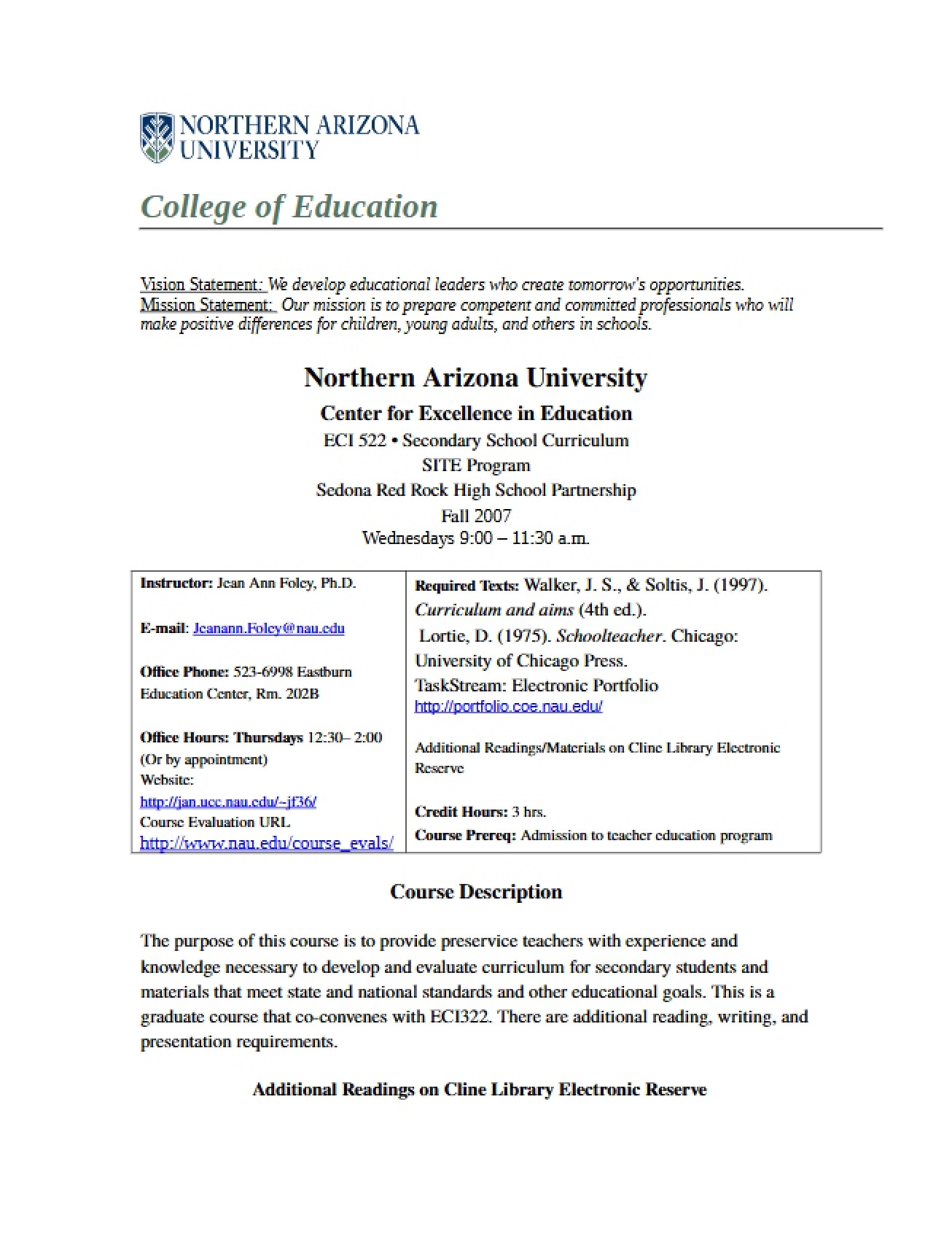 Secondary School Curriculum Syllabus