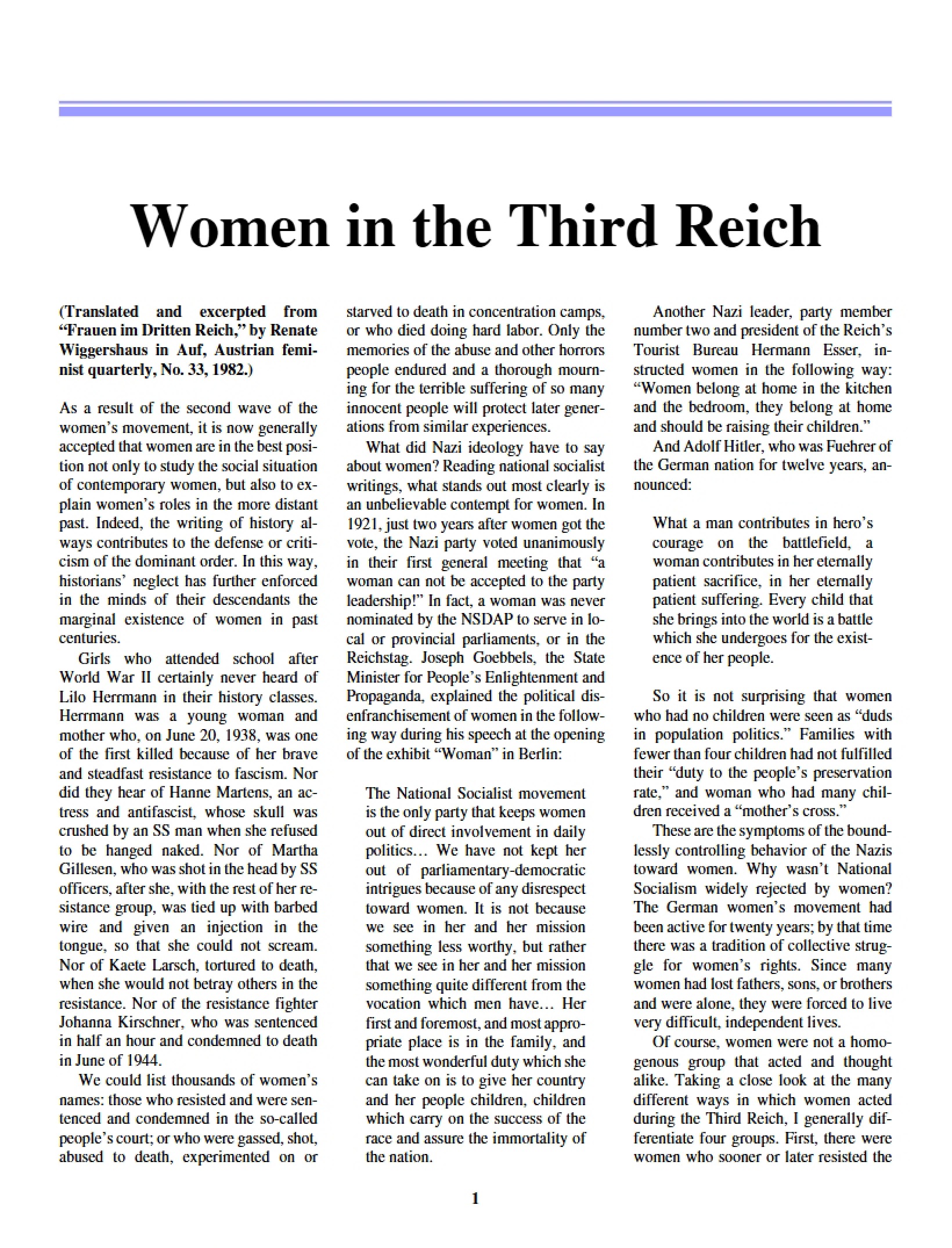 Third Reich Women