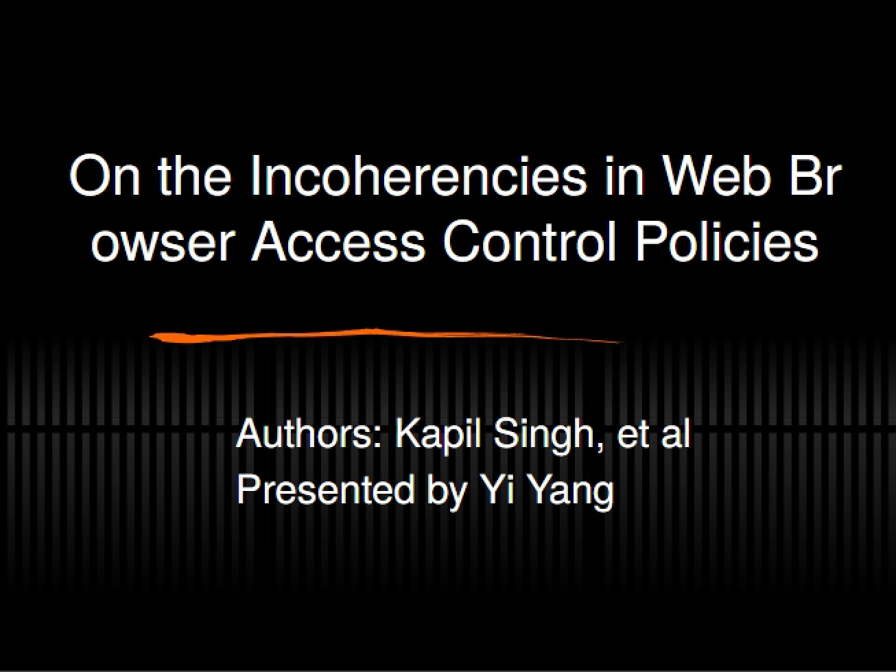 Web Browser Access Control Incoherencies